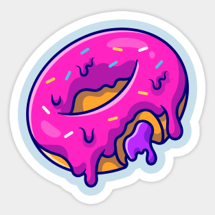 Floating Doughnut Cartoon Sticker